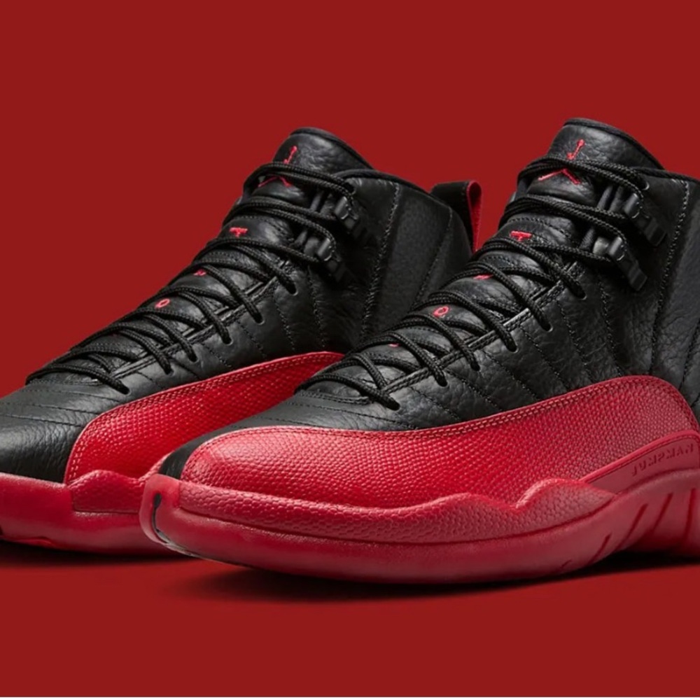 ‘Flu Game’ Nike Air Jordan 12 Retro Sneakers in bulk/red colorway